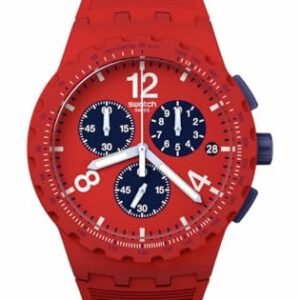 Swatch Unisex Casual Red Watch Plastic Quartz Primarily Red -