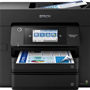 Epson Workforce Pro WF-4830 Wireless All-in-One Color Inkjet Printer, Black - Print Scan Copy Fax - 4.3" Touchscreen, 25 ppm, 4800 x 2400 dpi, Auto 2-Sided Printing, 50-Sheet ADF, 500-Sheet, Ethernet -