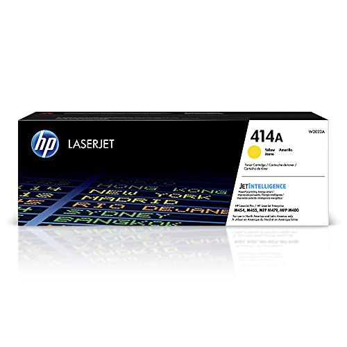 HP 414A Yellow Toner Cartridge | Works with HP Color LaserJet Enterprise M455dn, MFP M480f; HP Color LaserJet Pro M454 Series, HP Color LaserJet Pro MFP M479 Series | W2022A -