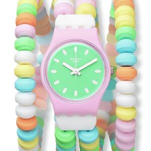 Swatch Women Dress Pink Watch Plastic Quartz Caramellissima S -
