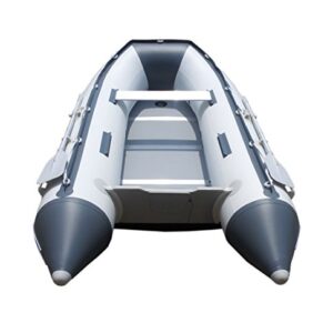 Newport 10ft 6in Newport Model Inflatable Dinghy Boat Transom Sport Tender - 5 Person - 15HP USCG Rated, White/Gray -
