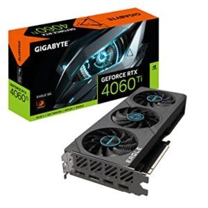 GIGABYTE GV-N406TEAGLE-8GD GeForce RTX 4060 Ti Eagle 8G Graphics Card, 3X WINDFORCE Fans, 8GB 128-bit GDDR6, Video Card -