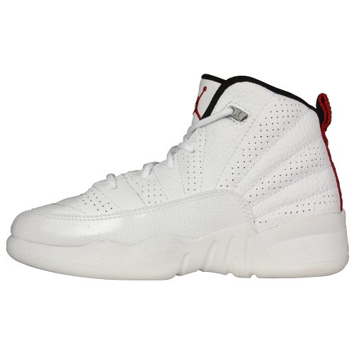 Jordan 12 Retro Little Kid's Shoes Size- 2.5 White/Varsity Red-Black -