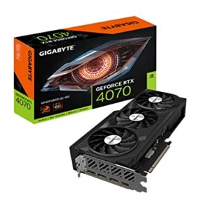 GIGABYTE GeForce RTX 4070 WINDFORCE OC 12G Graphics Card, 3X WINDFORCE Fans, 12GB 192-bit GDDR6X, GV-N4070WF3OC-12GD Video Card -