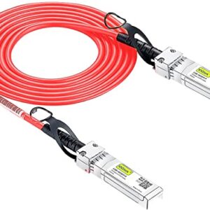 [Red] Colored 10G SFP+ DAC Cable - Twinax SFP Cable for Cisco SFP-H10GB-CU3M, Ubiquiti UniFi, D-Link, Supermicro, Netgear, Mikrotik, Fortinet, 3-Meter(10ft) -