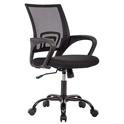 BestOffice Office Chair Ergonomic Cheap Desk Chair Mesh Computer Chair Lumbar Support Modern Executive Adjustable Stool Rolling Swivel Chair for Back Pain (Black) -