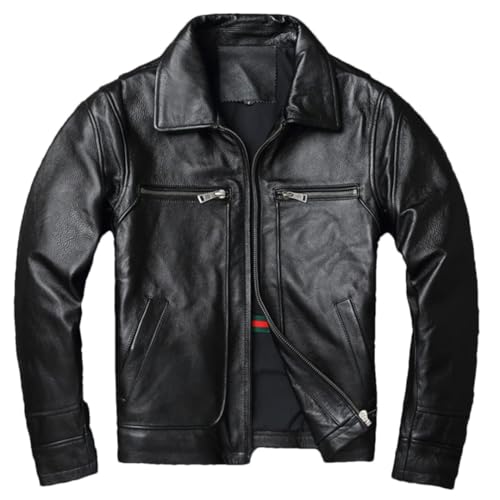 Woman Retro Oversized Leather Jacket Made Old Motorcycle Riding Clothes black 4XL -