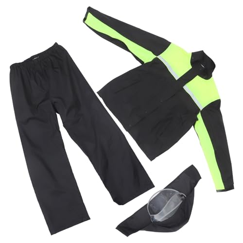 TINEASUR 1set Motorcycle Rain Gear Rain Jacket Pants for Men Windproof Protective Suit for Riding Outdoor Activities Design -