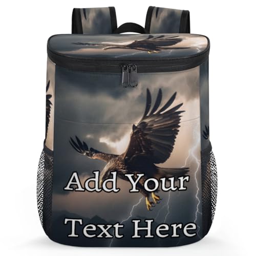 Obtravar Cool Eagles Custom Cooler Backpack Personalized Insulated Backpack Cooler Waterproof Leak Proof Large Capacity Cooler Bag -