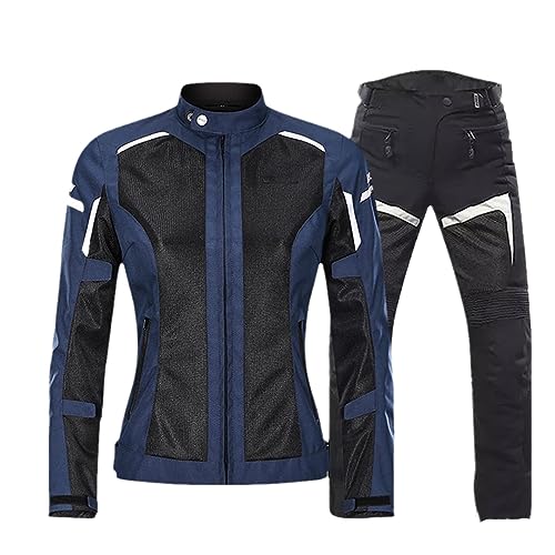 Motorcycle Jacket Women Breathable Mesh Motorbike Jacket Pant Suit Moto Motocross Riding Clothing Protective Gear 32 XL -