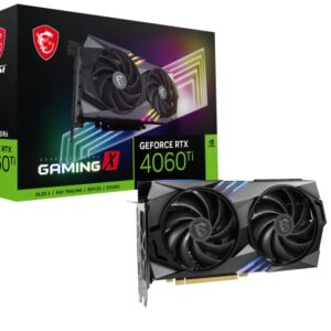 MSI Gaming GeForce RTX 4060 Ti 8GB GDRR6 Extreme Clock: 2655 MHz 128-Bit HDMI/DP Nvlink TORX Fan 4.0 Ada Lovelace Architecture Graphics Card (RTX 4060 Ti Gaming X 8G) -