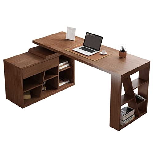 KIZQYN Computer Desk Multifunctional Study Room Desk Home Office PC Desk Laptop Workstation with Bookshelf and Rotatable Locker Modern Luxury Study Writing Desk Home Office Desks (Color : C) -