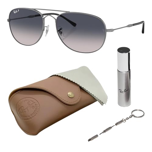 RAY-BAN RB3735 BAIN BRIDGE Pilot Shape Sunglasses with Official Eyewear Care Kit Bundle -