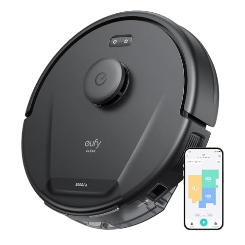 eufy L60 Robot Vacuum, Ultra Strong 5,000 Pa Suction, iPath Laser Navigation, for Deep Floor Cleaning, Ideal for Hair, Hard Floors -