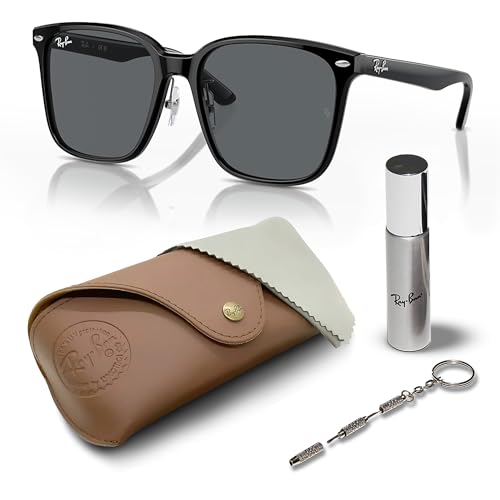 RAY-BAN RB2206D Square Shape Sunglasses with Official Eyewear Care Kit Bundle -