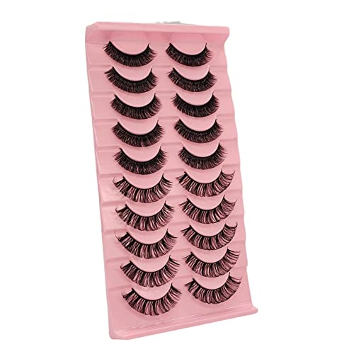 10 Pair DIY False Eyelashes Eyelash Extensions, Thick False Eyelashes Bushy Exaggerate 3D Effect Reusable Curly Tool Chemical Fiber Beauty False Eye Lash for Women's Make Up D -