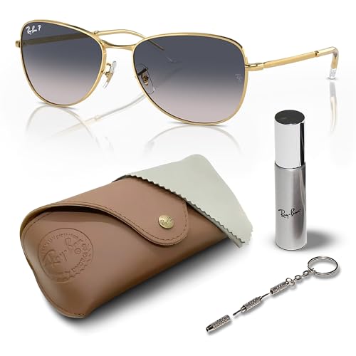 RAY-BAN RB3733 Pilot Shape Sunglasses with Official Eyewear Care Kit Bundle -