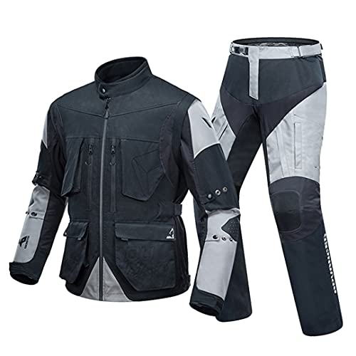 Waterproof Breathable Jaqueta Moto Motocross Jacket Motorbike Riding Jacket Protective Gear Set 2036 Bk XL -