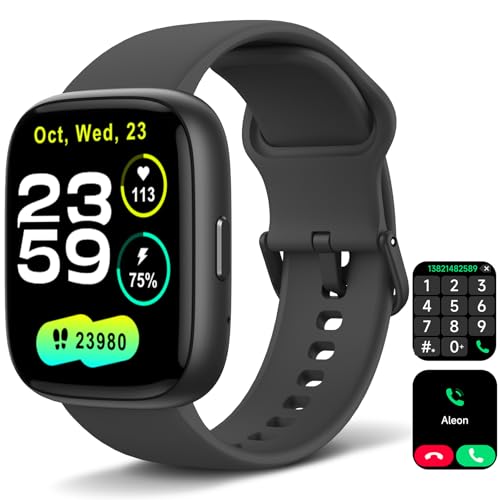 Smart Watch for Men Women, Alexa Built-in, Answer/Make Calls, 1.8" HD Fitness Tracker, IP68 Waterproof 100+ Sport Mode Activity Tracker, Heart Rate Sleep Monitor, iOS Android -