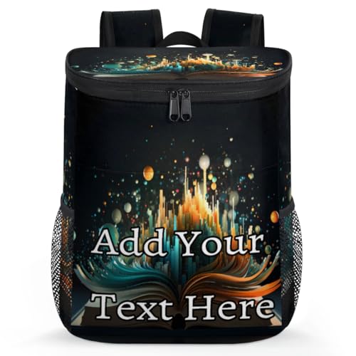 Obtravar Book Galaxy Print Custom Cooler Backpack Personalized Insulated Backpack Cooler Waterproof Leak Proof Large Capacity Cooler Bag -
