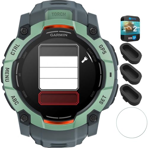 Garmin 010-03020-01 Instinct 3-50 mm Outdoor GPS Smartwatch AMOLED Neo Tropic with Twilight Band Bundle with Silicone Dust Cover 3 Pack, Screen Protector and 2 YR CPS Enhanced Protection Pack -