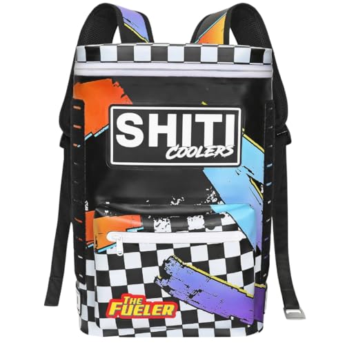 SHITI Coolers Cooler Backpack for Camping, Travel, Beach, Soft Lunch Box for Food, Drinks & Ice, Portable, Waterproof 24 Hr Insulated Bag with Shoulder Straps, Customizable, The Fueler, 15 Cans -