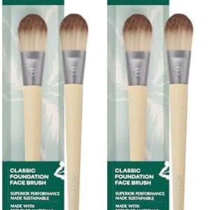 EcoTools Classic Foundation Face Brush, For Liquid, & Cream Foundation, Flat Foundation Brush, Makeup Brush For Natural Makeup, Buildable Coverage, Synthetic Bristles, Cruelty- Free, 1 Count -