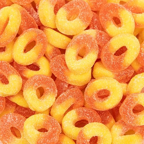 Peach Rings Gummy | 1-Pound Bag | Sour and Sweet Chewy Candy -