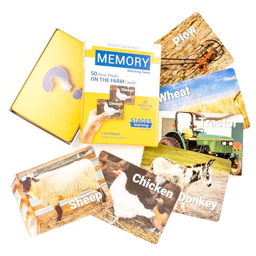 On The Farm Memory Card Game from The Makers of Language Builder with Real Photo Images -