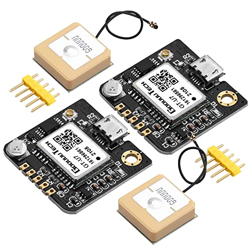 2Pack GPS Module,Navigation Satellite Positioning NEO-6M,Arduino GPS, Drone Microcontroller, GPS Receiver Compatible with 51 Microcontroller STM32 Arduino UNO R3 with Antenna High Sensitivity -