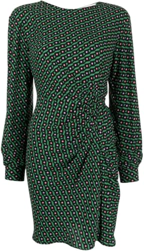 Diane von Furstenberg DVF Women's Caroline Mini Dress Diamond Cubes Venus gn (US, Numeric, 2, Regular, Regular, Green) -
