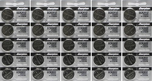 25 Energizer 2032 Battery CR2032 Lithium 3v (5 Packs of 5) -