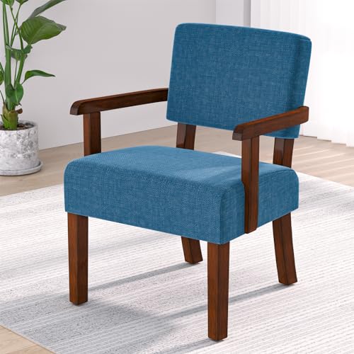 FAGAGA Accent Chair with Wood Frame, Arm Chairs Oversize with Soft Seat and Armrests for Living, Dining, Bed, Reading, and Waiting Rooms -
