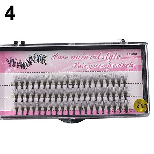 litymitzromq 60 Pcs Fake False Eyelashes, Women Professional Makeup Clusters Classical Grafting Eye Lashes Grafting Fake False Eyelashes Makeup Extension 12 mm -