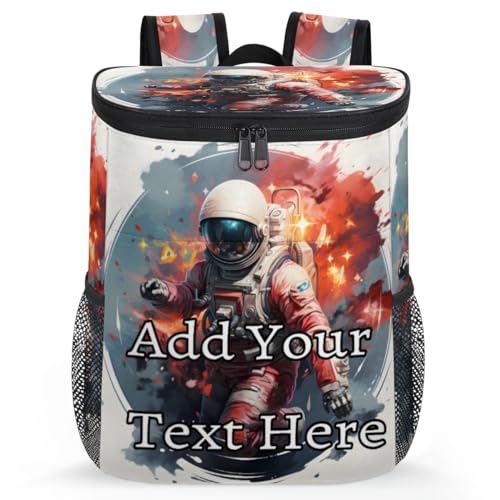 Obtravar Astronaut Custom Cooler Backpack Personalized Insulated Backpack Cooler Waterproof Leak Proof Large Capacity Cooler Bag -