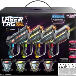 Rechargeable Laser Tag for Kids, Teens & Adults - Boys Gifts - Blasters & Vest Sensors - Fun Ideas Age 8+ Year Old Toys - 4 Set - Lazer Teen Boy Games - Boys & Girls Outdoor Teenage Group Activities -