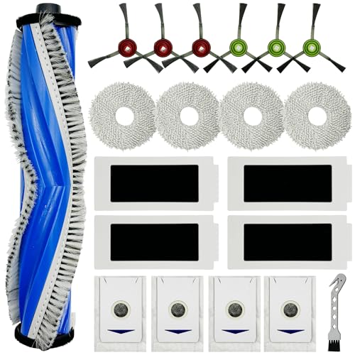 Accessories Kit for ECOVACS DEEBOT T30S / T30S Care / T30S AI Care/Yeedi M12 PRO+ Robot Vacuum Robot Vacuum and Mop, Main Brush, Side Brushes, HEPA Filters, Mop Pads, Dust Bags Replacement Parts -