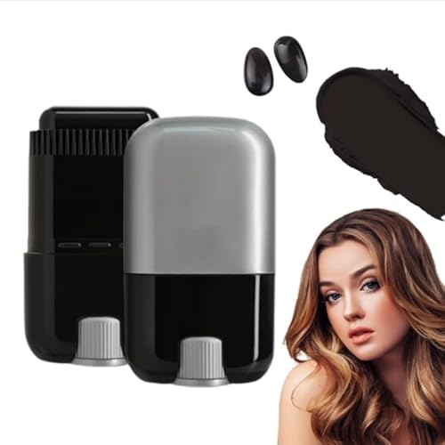 Safe and Convenient Comb Hair Dye for Quick Touch-ups Touch up Comb 2 in 1 Hair Dye Combs Waterproof and SweatProof Hairline Powder Stick With Comb for Women and Men (Dark Brown, one size) (Black) -