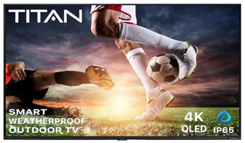 Titan S200 Series 75 Inch Full Sun Outdoor TV 4K QLED,1100 Nits, IP65 Weatherproof Smart TV,Tizen OS, Thin Bezel, SmartThings,WiFi,Bluetooth,eARC HDMI,USB,Alexa,Quantum HDR+ -