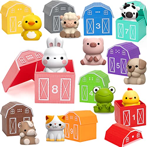 Learning Toys for 1,2,3 Year Old Toddlers, 20Pcs Farm Animals Toys Montessori Counting, Matching & Sorting Fine Motor Games, Christmas Birthday Easter Gift for Baby Boys Girls Age 12-18 Months -