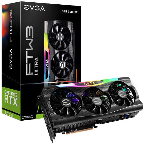 EVGA GeForce RTX 3070 Ti FTW3 Ultra Gaming, 08G-P5-3797-KL, 8GB GDDR6X, iCX3 Technology, ARGB LED, Metal Backplate -