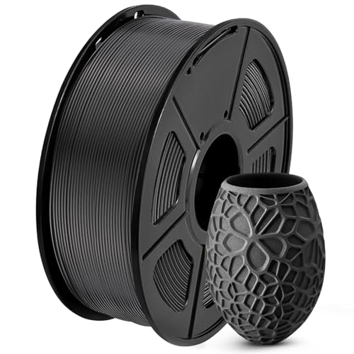 SUNLU PLA 3D Printer Filament PLA Filament 1.75mm, Neatly Wound 3D Printing Filament 1.75mm, Dimensional Accuracy +/- 0.02 mm, Fit Most FDM 3D Printers, 1kg Spool (2.2lbs), Black -