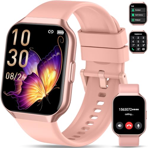 Smart Watch for Men Women (Answer/Make Call), 1.96" HD Smartwatch Fitness Activity Tracker, 110+ Sports IP68 Waterproof, Heart Rate/Sleep Monitor/Pedometer/Calories, Fitness Watch for Android iOS Pink -