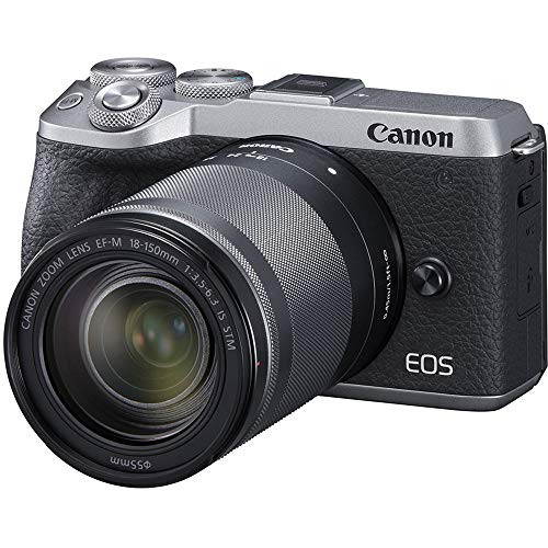 Canon Mirrorless Camera [EOS M6 Mark II] for Vlogging + EF-M 18-150mm Lens + EVF Kit|CMOS (APS-C) Sensor| Dual Pixel CMOS Auto Focus| Wi-Fi |Bluetooth| 4K Video, Silver -