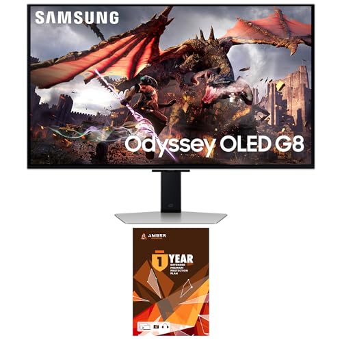 Samsung 32DG8 32 Inch Odyssey G80SD 4k UHD Smart Gaming Monitor with 1 Year Amber Protection Extension (2024) -