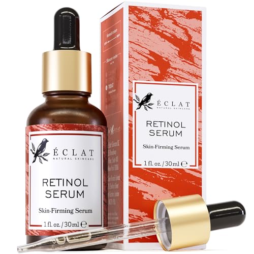 Eclat Skincare Retinol Serum for Face - Pure Retinol with Hyaluronic Acid & Vitamin E - Skin Care for Dark Spots - Anti Aging & Anti Wrinkle Formula - Resurfacing Retinoid Serum for Face 1 fl oz -