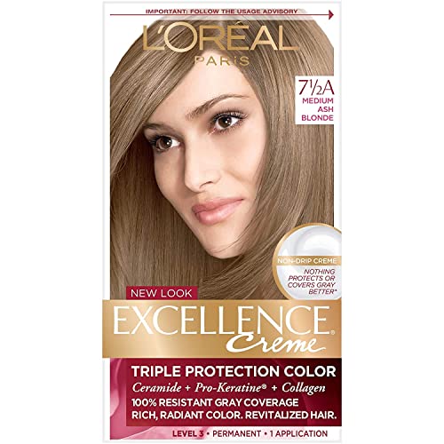L'Oreal Excellence Creme - 7-1/2A Medium Ash Blonde (Cooler) 1 Each (Pack of 8) -