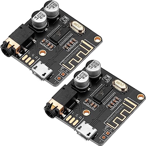 MakerHawk 2pcs Bluetooth Audio Receiver Board BT 5.0 Stereo Audio Amplifier 3.7-5V Car Speaker Amplifier for DIY -