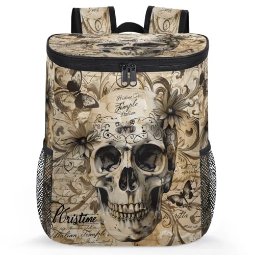 Obtravar Skull Gothic Cooler Backpack Insulated Backpack Cooler Waterproof Leak Proof Large Capacity Cooler Bags for Picnic Camping Work Beach -