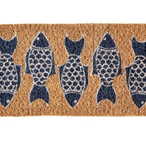 Creative Co-Op Natural Coir Doormat with Fish Images -
